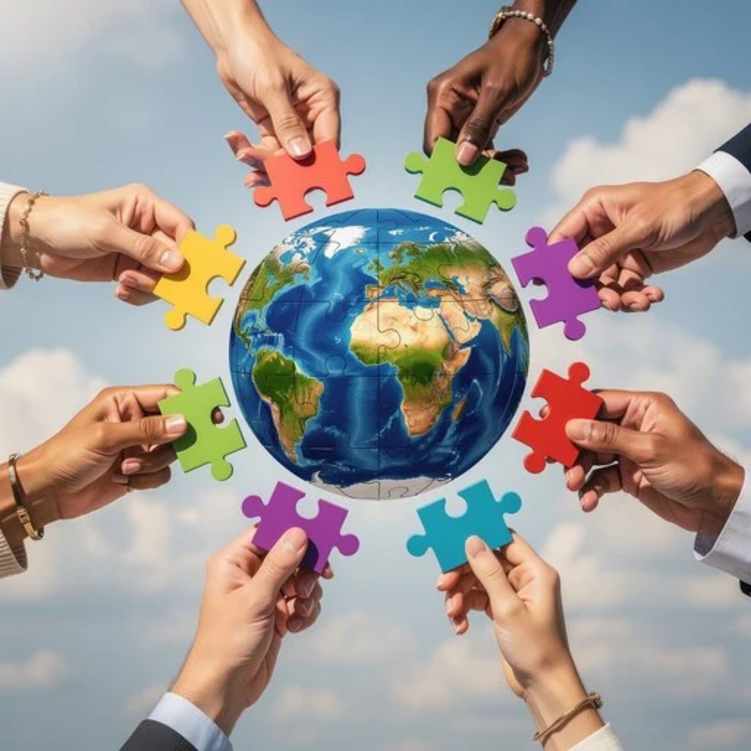 Global unity through shared puzzle pieces