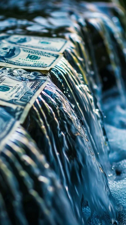 Money waterfall illusion